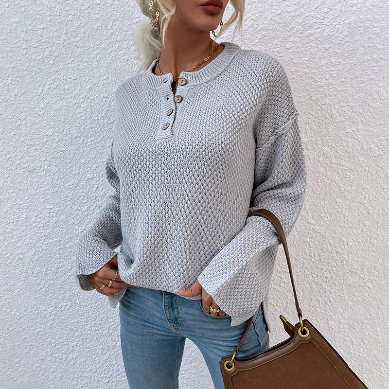 Autumn Days Retro Buttoned Sweater Warm Knit Essentials