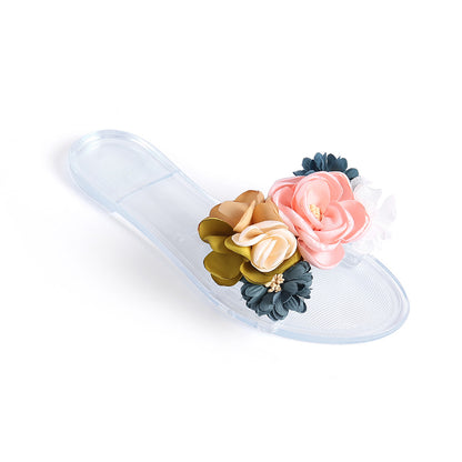 Chic Crystal: Embellished Flat Slippers
