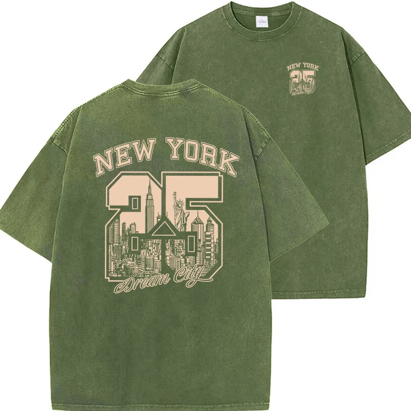 New York Printed Cotton Oversized Unisex T-Shirt – Casual Loose Fit