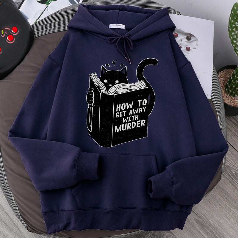 Cute And Cozy Womens Cat Print Fleece Sweatshirt