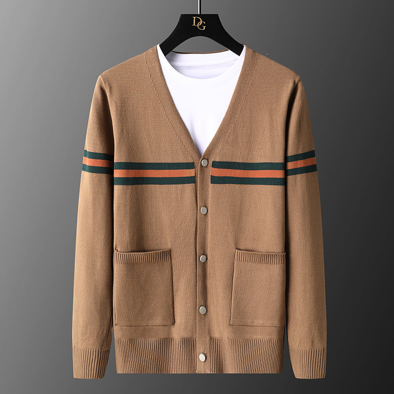 Luxe Gray Wool Cardigan Soft Knit Sweater For Autumn And Winter