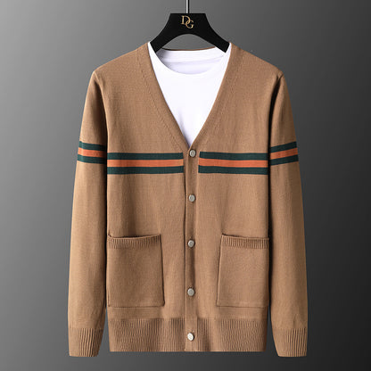 Luxe Gray Wool Cardigan Soft Knit Sweater For Autumn And Winter