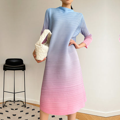 Fashionable Plus Size Pleated Dress