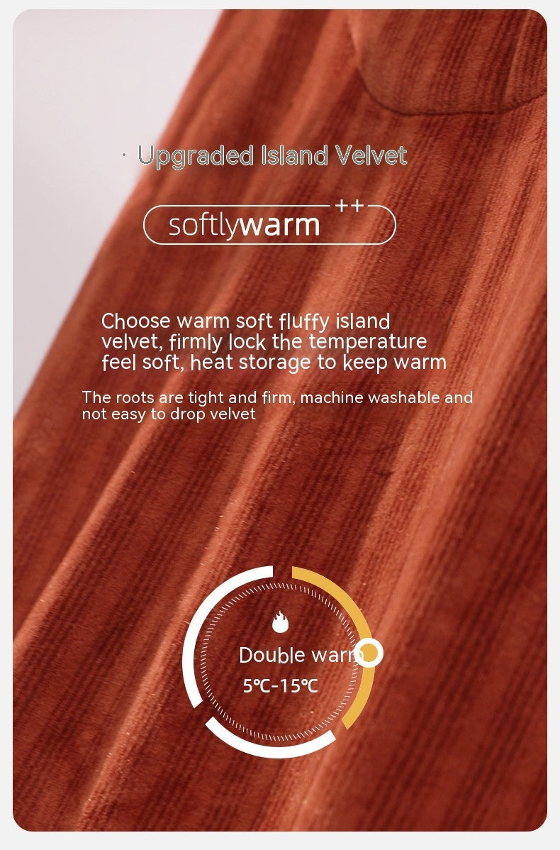 Womens Coral Velvet And Thin Flannel Pajama Ensemble