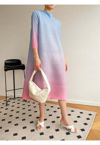 Fashionable Plus Size Pleated Dress