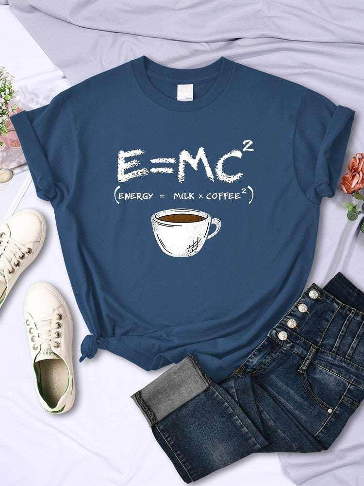 Energy Milk Coffee Creative T-Shirt for Women