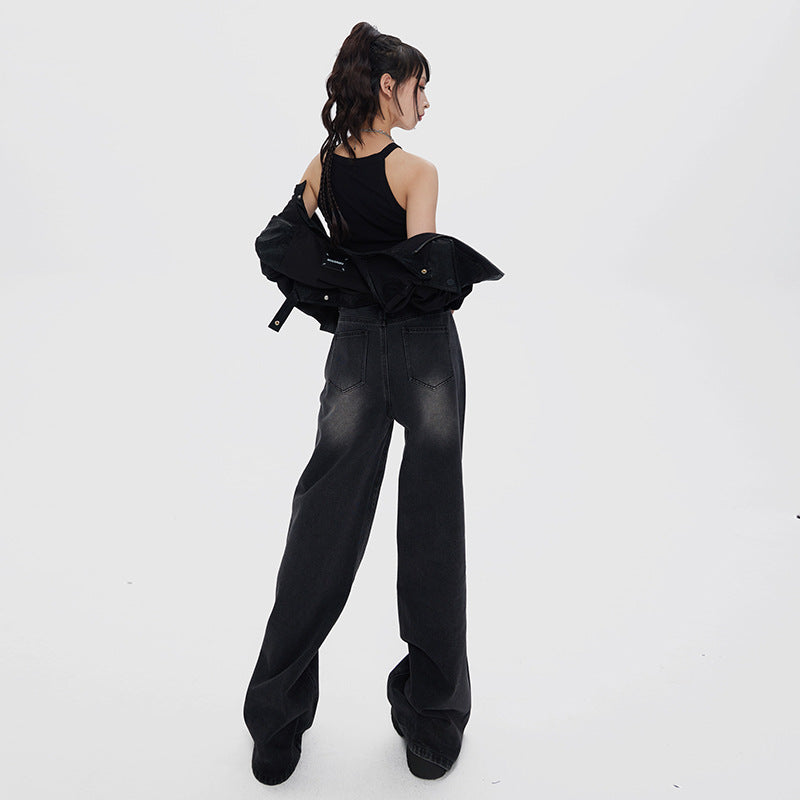 90s Revival: Retro Print High-Waisted Wide-Leg Jeans