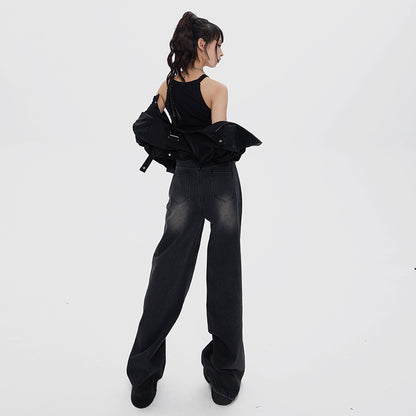 90s Revival: Retro Print High-Waisted Wide-Leg Jeans