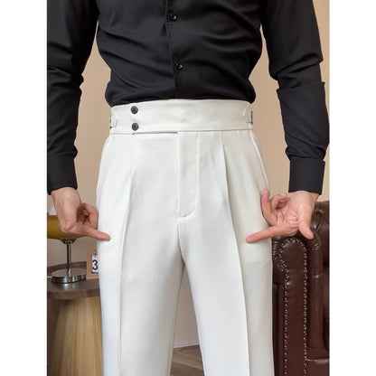 Slouchy Tailoring: High-Waisted Straight Trousers