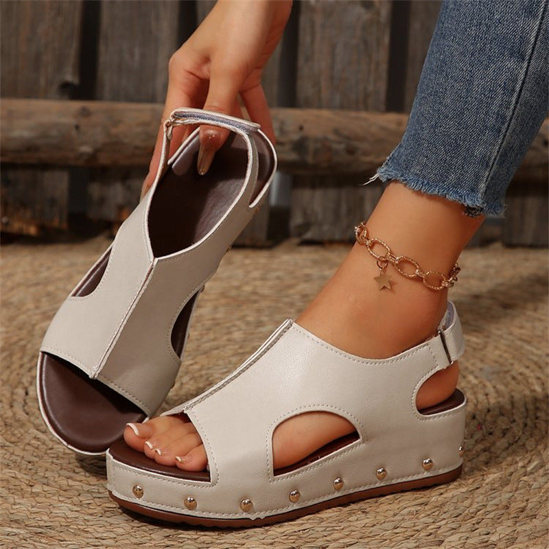 Womens Peep Toe Slide Sandals