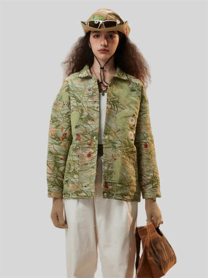 Fashionable Daisy Print Autumn Jacket for Women - itsshirty