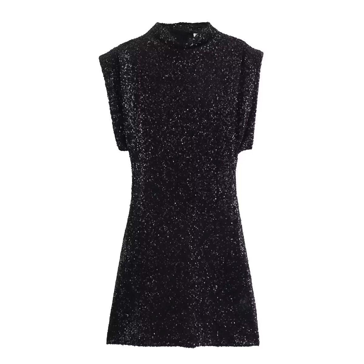Celestial Sparkle Mini Dress Sleeveless Knitted Dress With Sequin Stars Ruffled Hem Slim Fit High Waist Style For Women 2025
