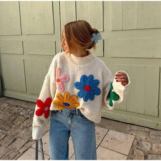 Floral Elegance Knit Sweater - itsshirty