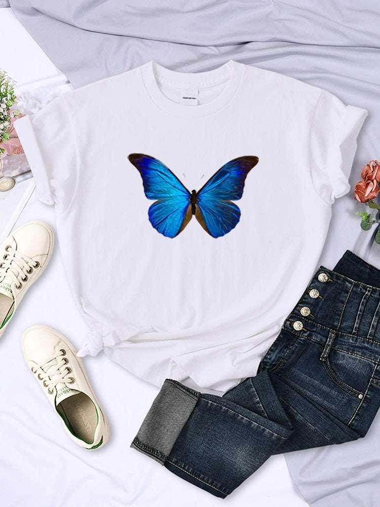 Get Your Summer Style On with the Blue Butterfly Street Fashion T-Shirt