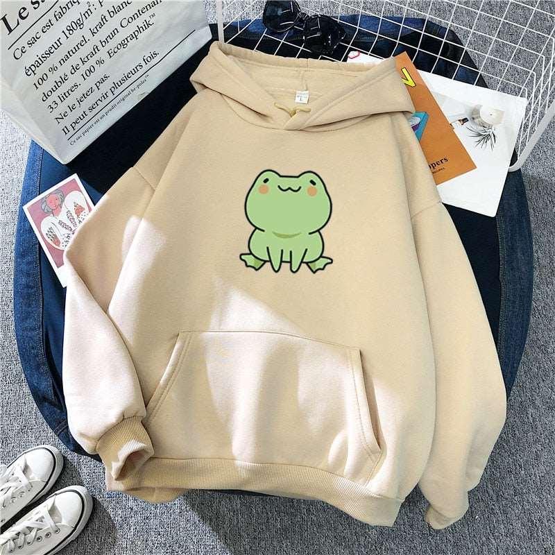Girls Winter Hoodies Frog Sweatshirt