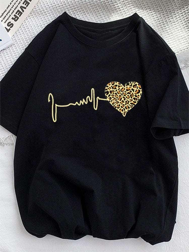 Hand Print Casual Funny T-Shirt for Women