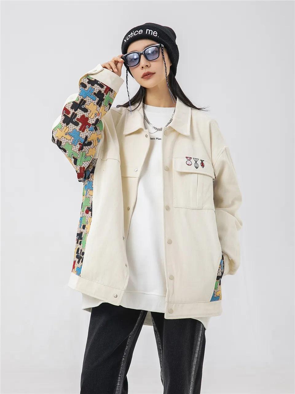 Korean Fashion Inspired Women's Autumn Jacket with Flocking Letter - itsshirty