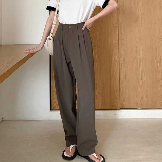 Korean Noir Office Chic Pants - itsshirty