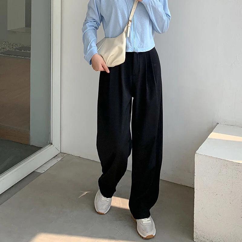Korean Noir Office Chic Pants - itsshirty