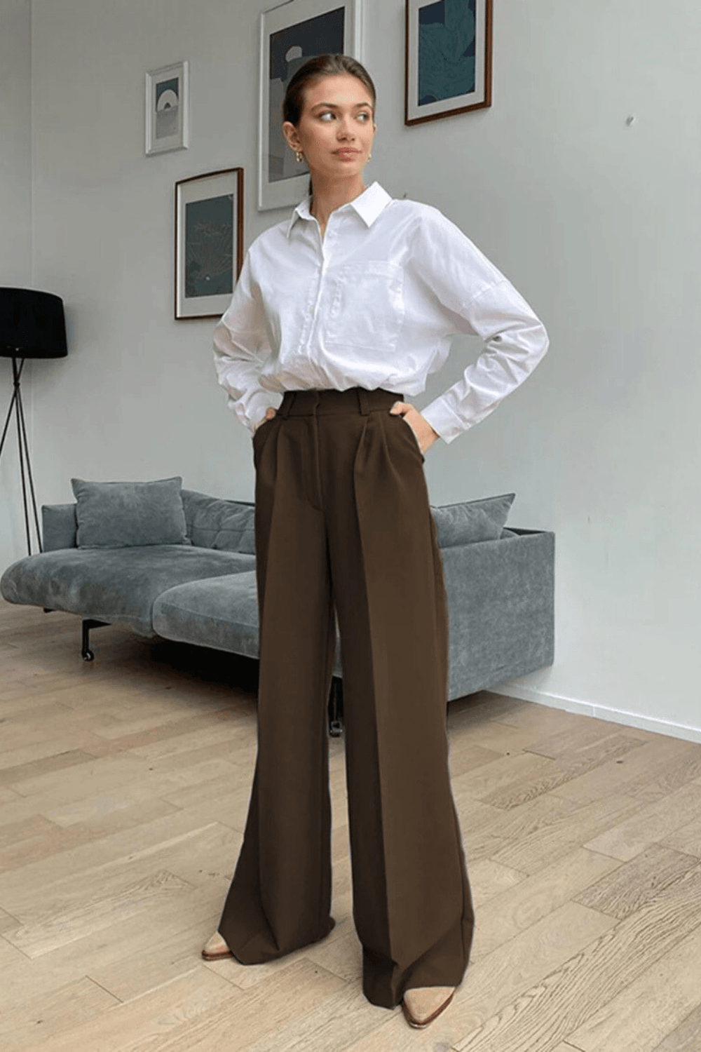 Loose Fit Full-Length Office Trousers - itsshirty