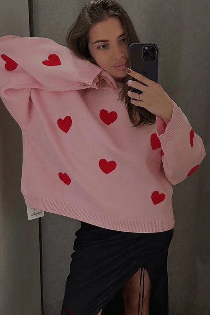 Love Heart Nostalgia Knit Sweater - itsshirty