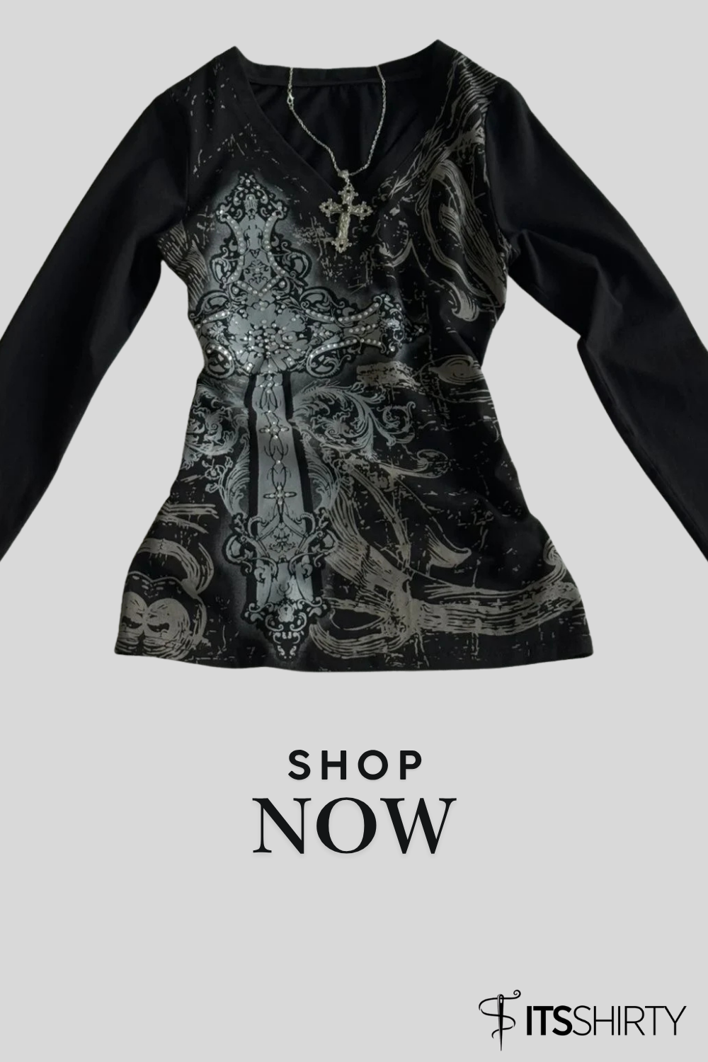 Y2k Sweatshirt Outfit Inspiration With Full Print Punk Style Long Sleeve Top For Women