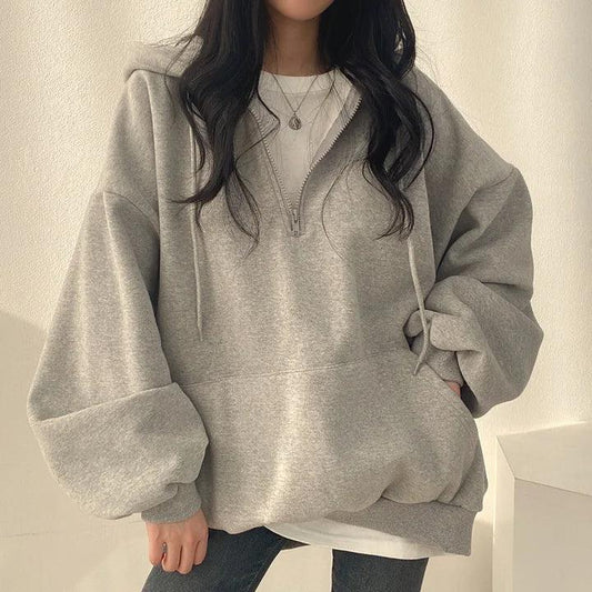 Oversized Solid Style Hoodie - itsshirty