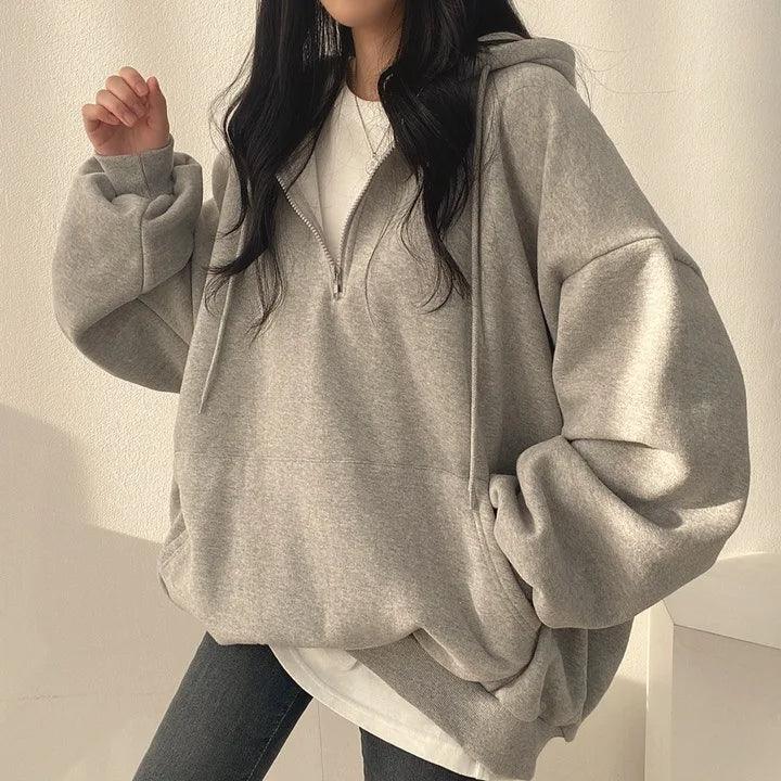 Oversized Solid Style Hoodie - itsshirty