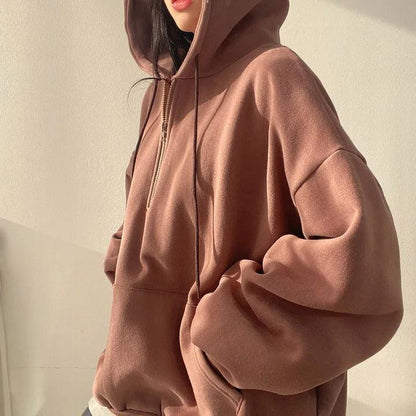 Oversized Solid Style Hoodie - itsshirty