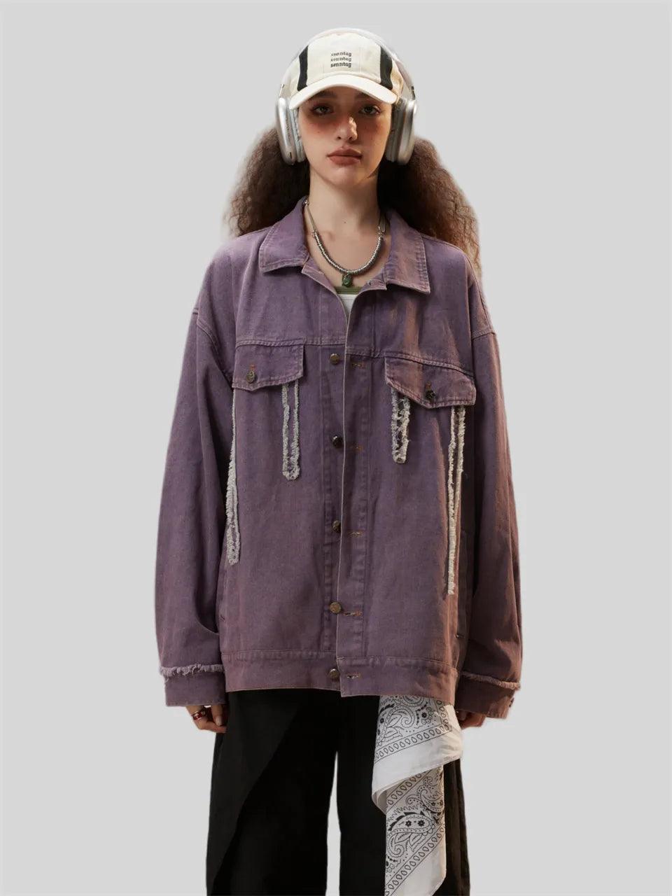 Purple Hues of Autumn Elegant Women's Cotton Jacket - itsshirty