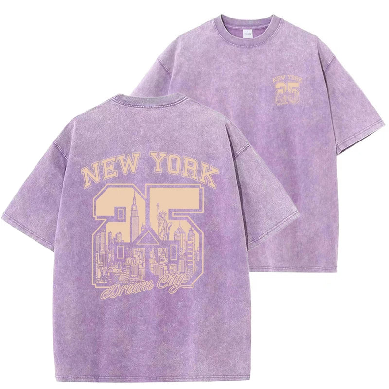 New York Printed Cotton Oversized Unisex T-Shirt – Casual Loose Fit