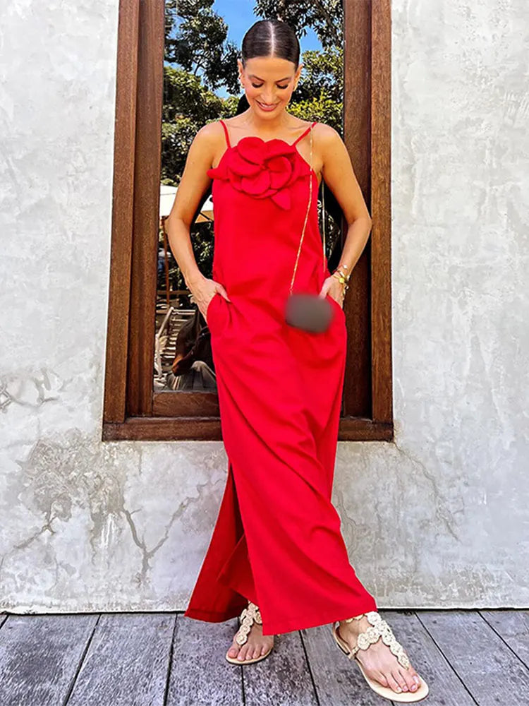 Petals Perfection Solid Dress