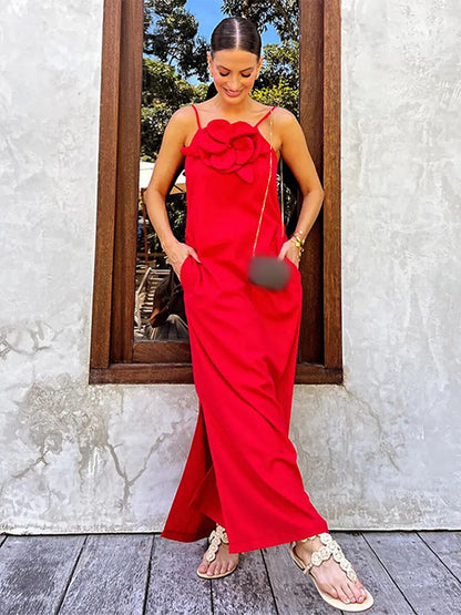 Petals Perfection Solid Dress