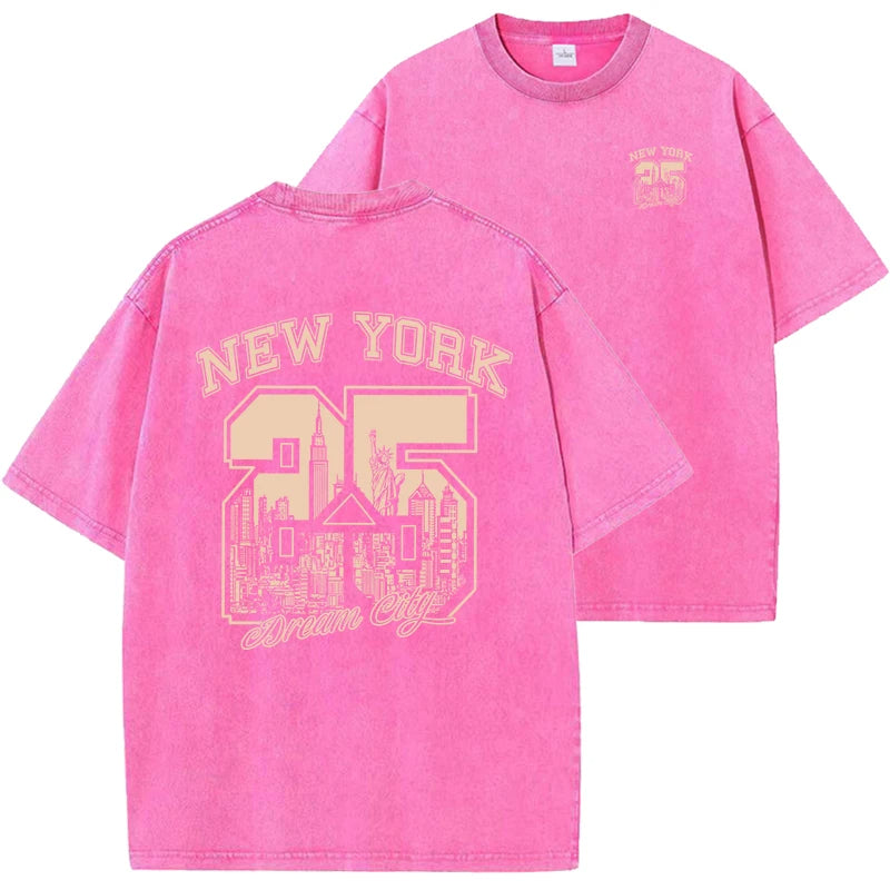 New York Printed Cotton Oversized Unisex T-Shirt – Casual Loose Fit