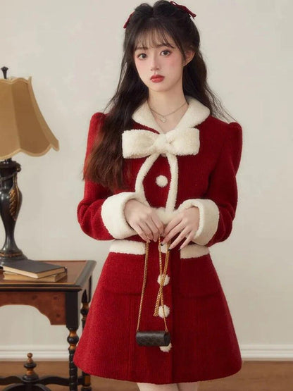 Thick Woolen Christmas Vestidos Dresses - itsshirty
