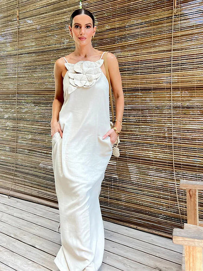 Petals Perfection Solid Dress