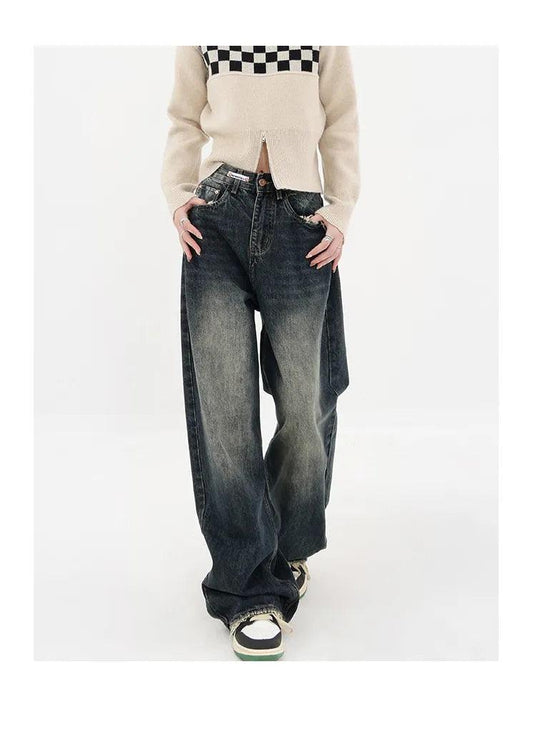 Y2K Nostalgia Meets Fashion Wide Leg Jeans for Women - itsshirty