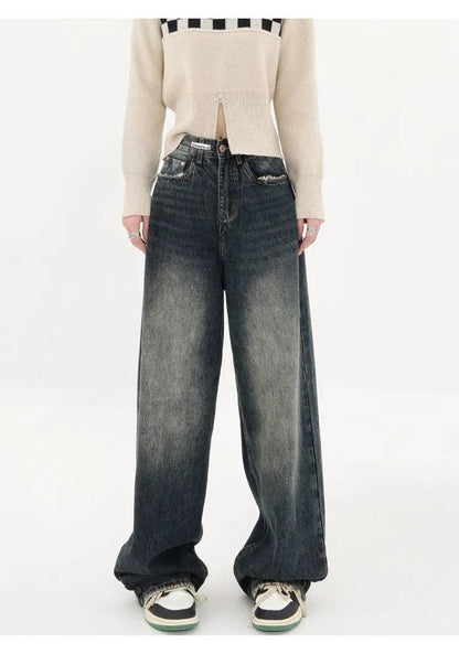 Y2K Nostalgia Meets Fashion Wide Leg Jeans for Women - itsshirty