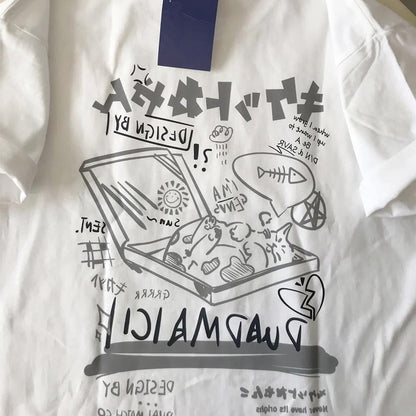 Cartoon Couple Print Harajuku T-Shirts for Women - itsshirty