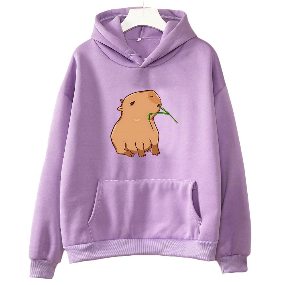 Cute and Comfy Women's Hoodie with Funny Capybara Print - itsshirty