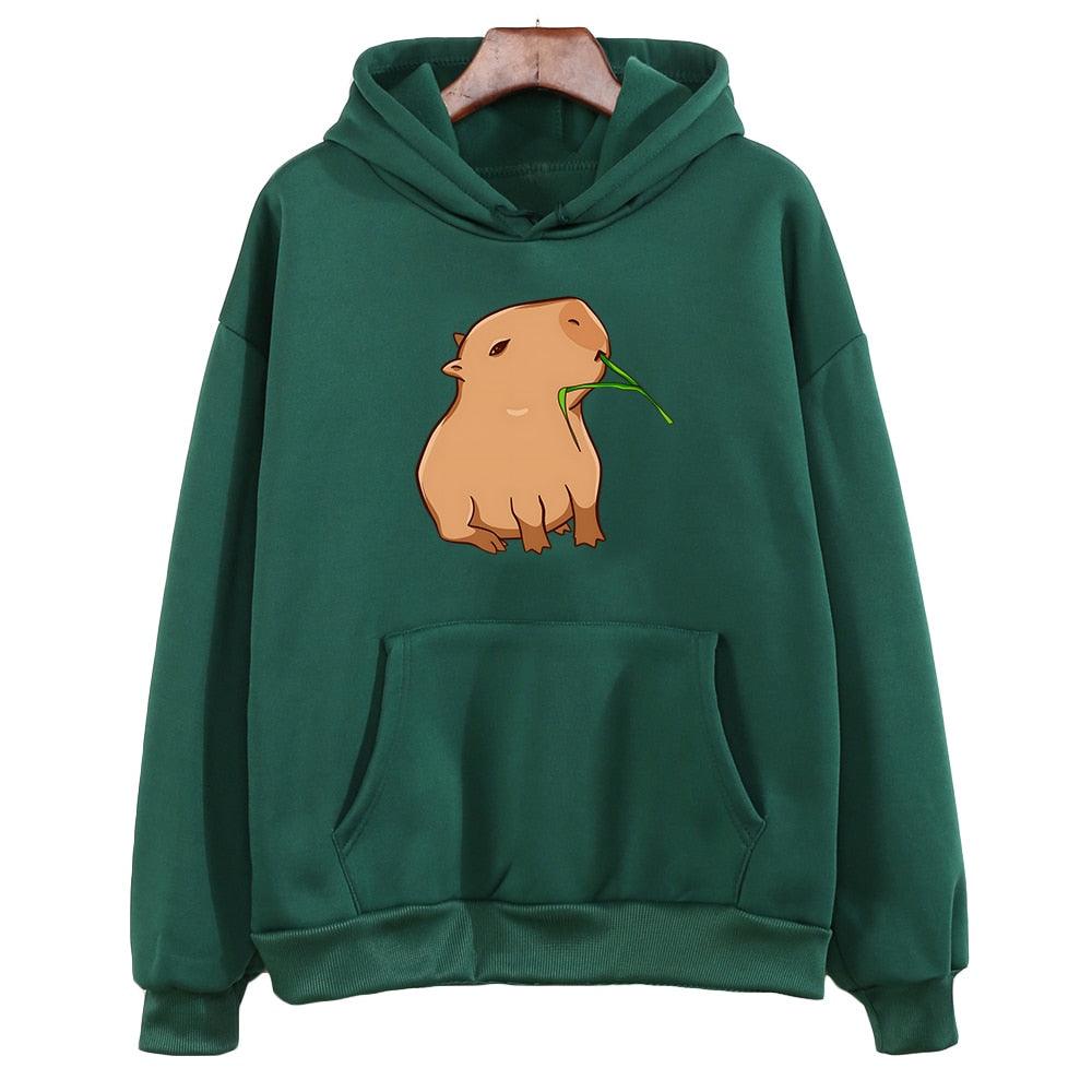 Cute and Comfy Women's Hoodie with Funny Capybara Print - itsshirty