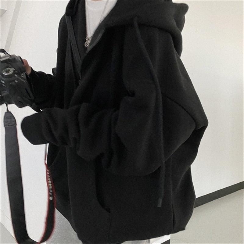 Hip Hop Zip Up Hoodie Vintage Star Patch - itsshirty